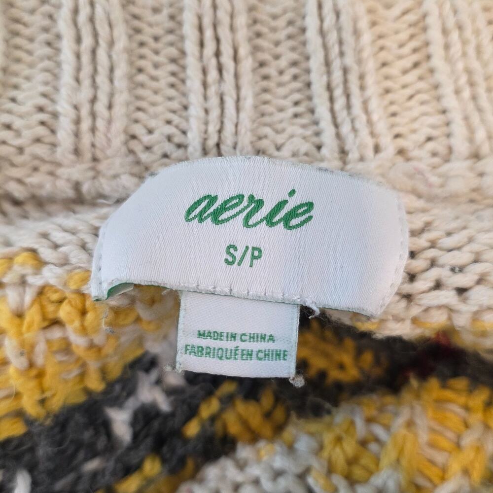Aerie Women's Fair Isle Crewneck Sweater Oversized Nordic Cabin Size S - Picture 7 of 8